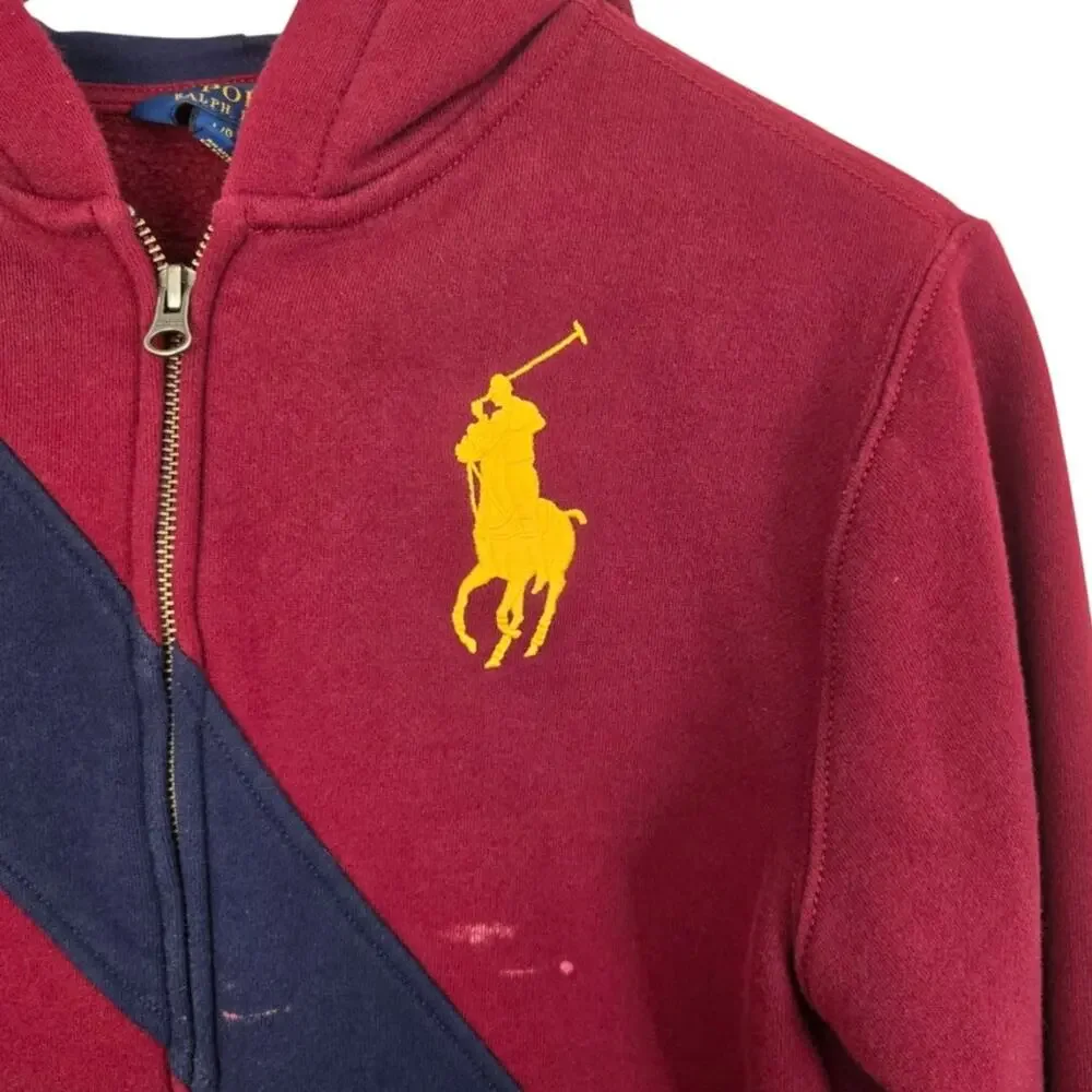 Heritage Sportswear Preppy Casual Ralph Lauren Big Pony Full Zip Sweatshirt L
